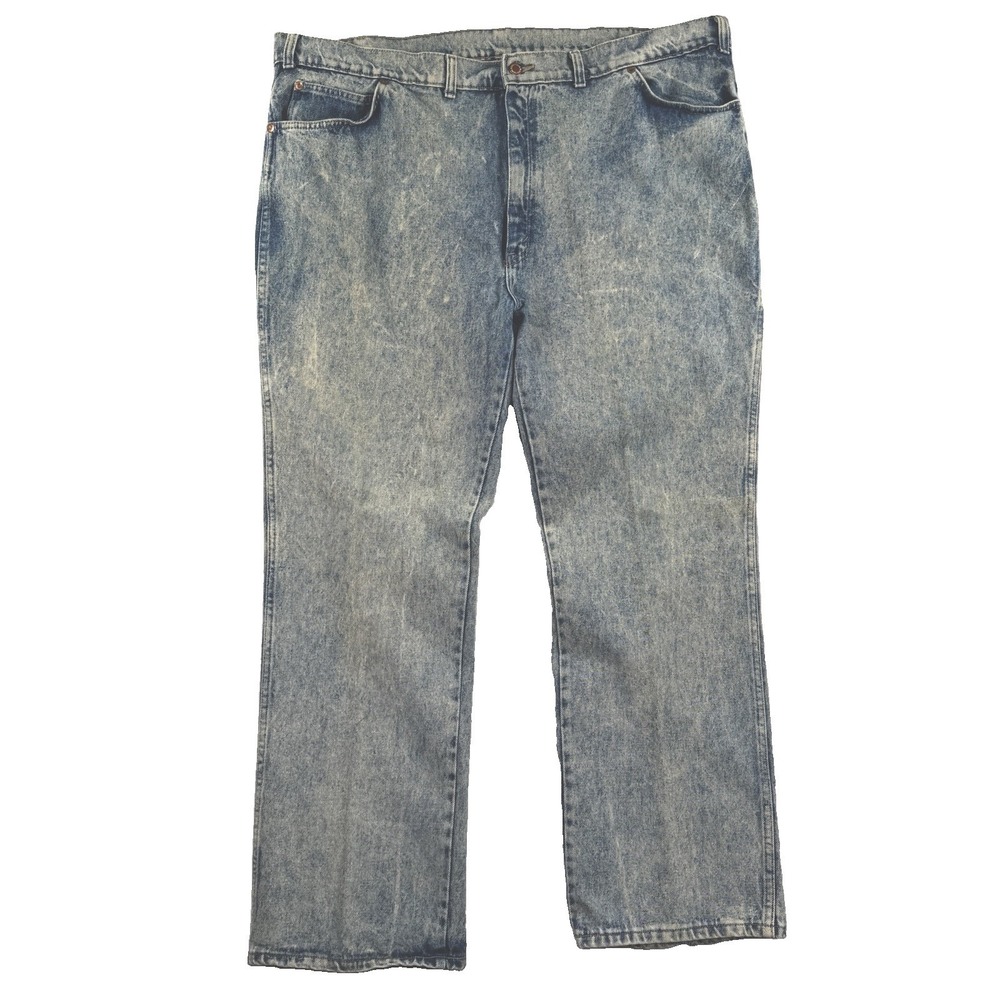Vintage 80s 90s Long Haul Jeans Men's 44x31 Acid Wash Blue Boot Cut Denim Cowboy